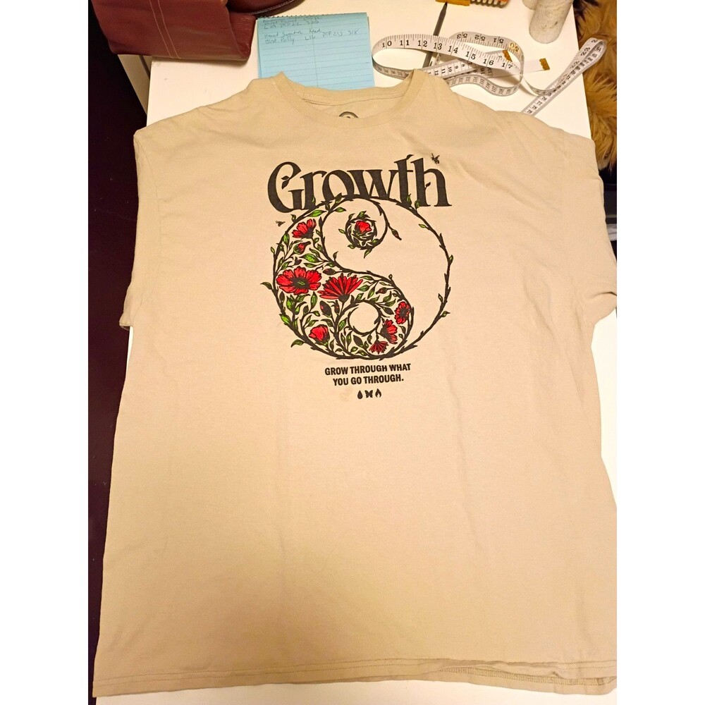 DOM Unisex 2XL Beige Crew Neck Short Sleeve Floral Graphic Print T-Shirt